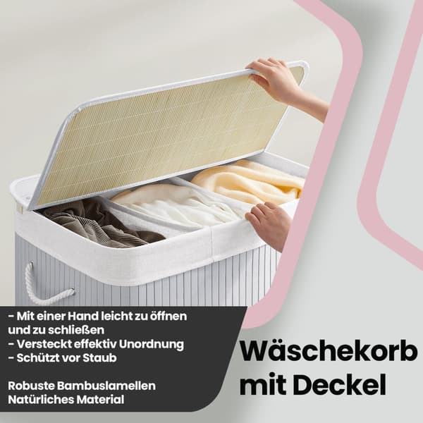 Tvättkorg, tvättkorg 150 L, 3 fack
