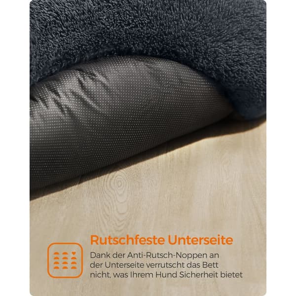 Fluffig hundbädd Ø 120 cm mörkgrå