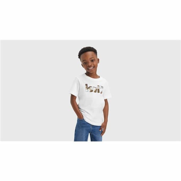 T-shirt Levi's Camo Poster Logo Bright Hvid - 2 år