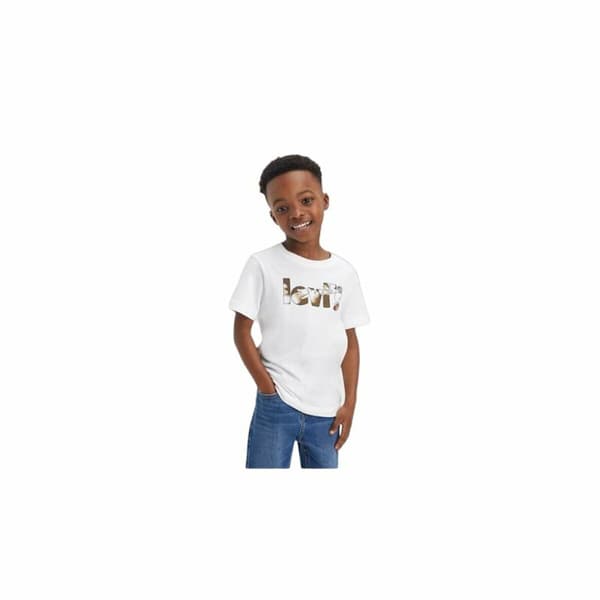 T-shirt Levi's Camo Poster Logo Bright Hvid - 2 år