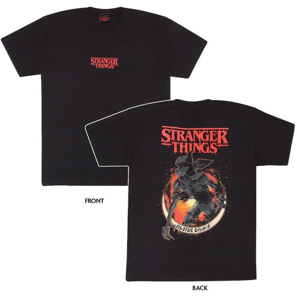 Kortærmet T-shirt Stranger Things Demogorgon Upside Down Sort Unisex - M