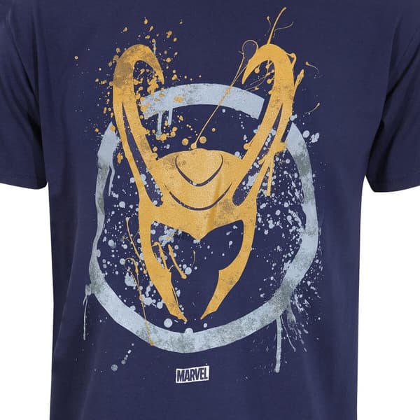Kortærmet T-shirt Marvel Splatter Logo Blå Unisex - M
