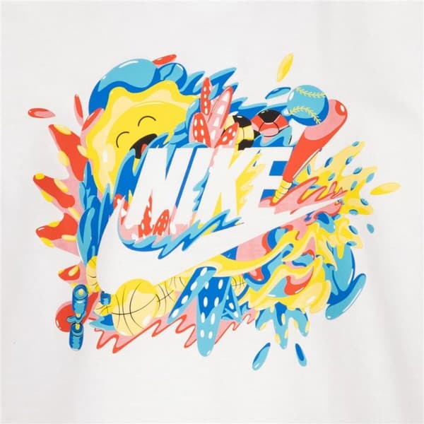 Børne Kortærmet T-shirt Nike Sport Splash Hvid - 3 år