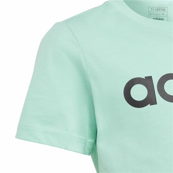 Børne Kortærmet T-shirt Adidas Linear Logo Grøn Akvamarin - 14-15 år