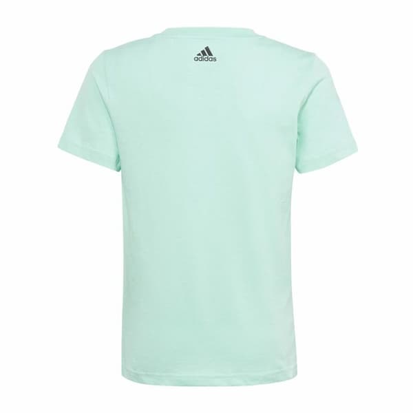 Børne Kortærmet T-shirt Adidas Linear Logo Grøn Akvamarin - 14-15 år