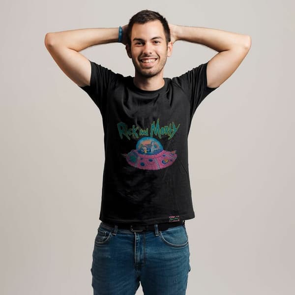 Unisex T-paita Rick and Morty Musta - XXL