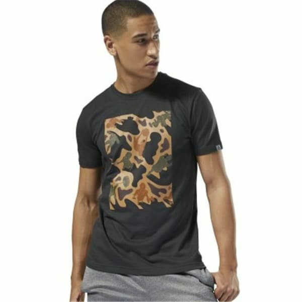 Miesten T-paita Reebok Sportswear Training Suojaväritys Musta - S