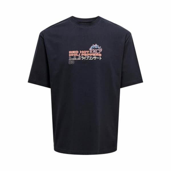 Kortærmet T-shirt til Mænd Only & Sons Onslooney Rlx Sort - S