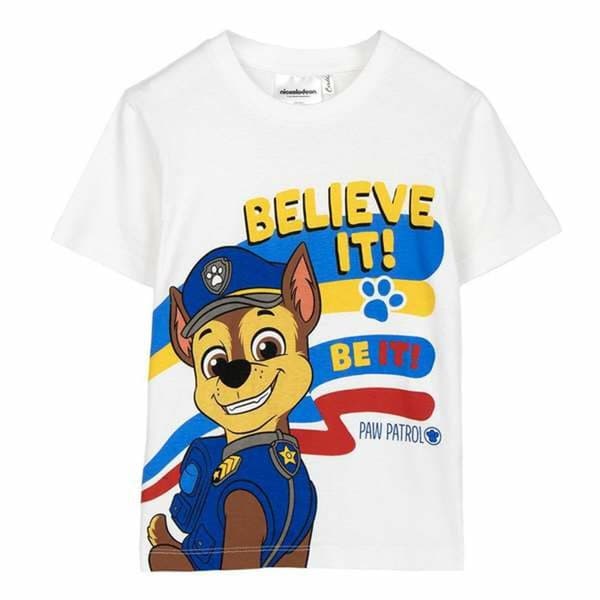 Kortærmet T-shirt til Børn The Paw Patrol Hvid - 3 år