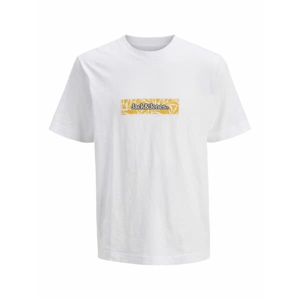 Kortærmet T-shirt til Mænd Jack & Jones JORSPLIT AOP BRANDING TEE 12272993 Hvid - 2XL
