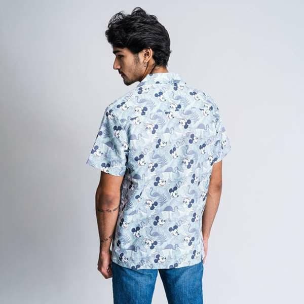 Kortærmet T-shirt til Mænd Mickey Mouse Lysegrøn - S