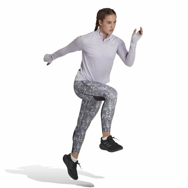 Naisten pitkähihainen T-paita Adidas Fast 1/2 Zip Liila Laventeli - XS