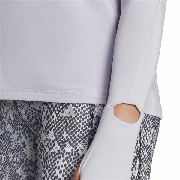 Naisten pitkähihainen T-paita Adidas Fast 1/2 Zip Liila Laventeli - XS