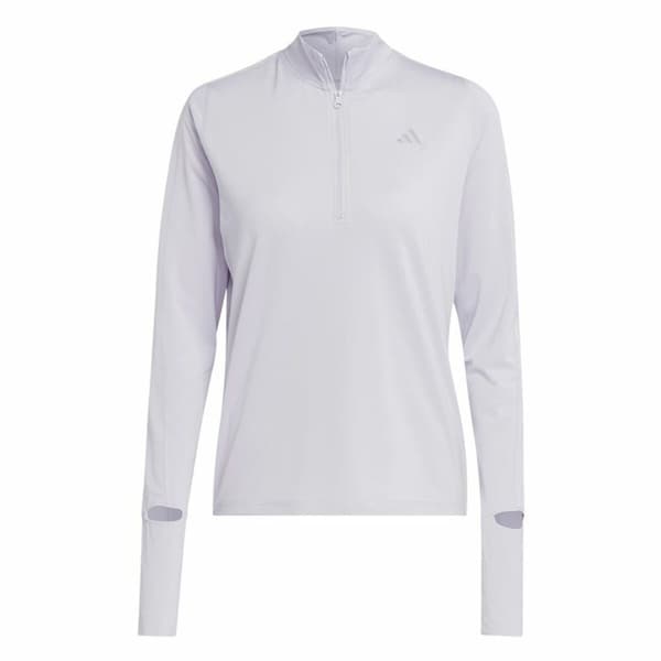 Naisten pitkähihainen T-paita Adidas Fast 1/2 Zip Liila Laventeli - XS