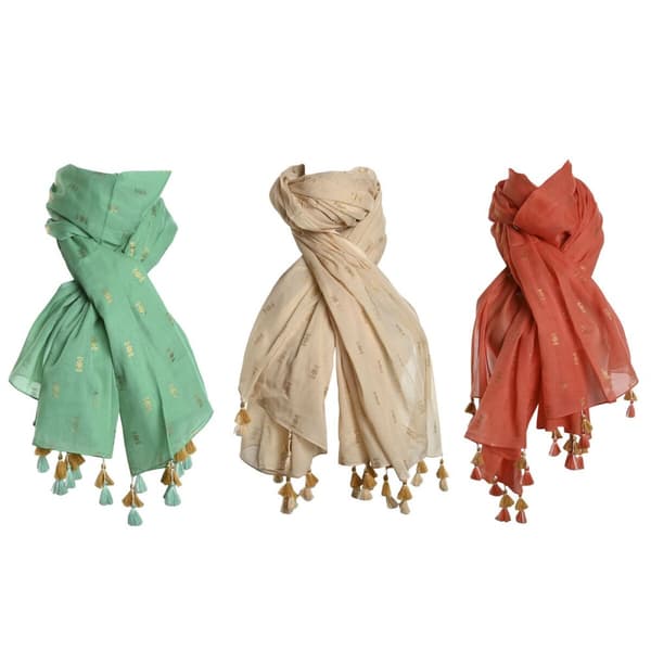 Nenäliina Home ESPRIT Vihreä Beige Koralli (3 osaa)