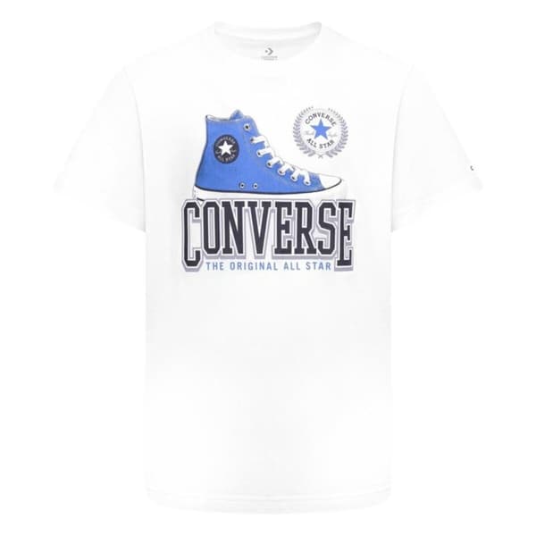 Lasten Lyhythihainen paita Converse Script Sneaker Gfx Sse Valkoinen - 13-15 vuotta