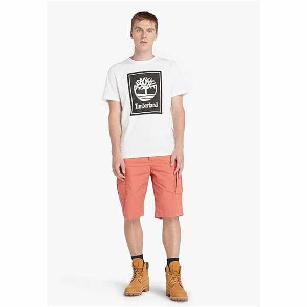 Miesten T-paita Timberland Stack Logo Valkoinen - XL