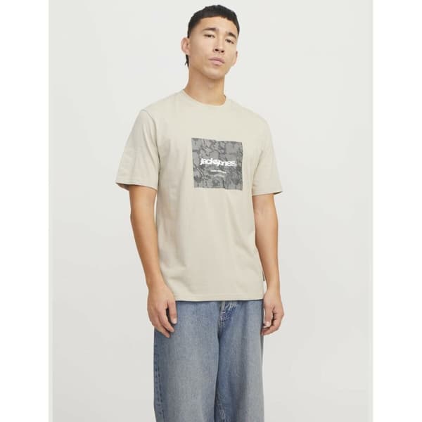 Miesten T-paita Jack & Jones JCOTARMAC CAMO FRONT TEE Beige - S