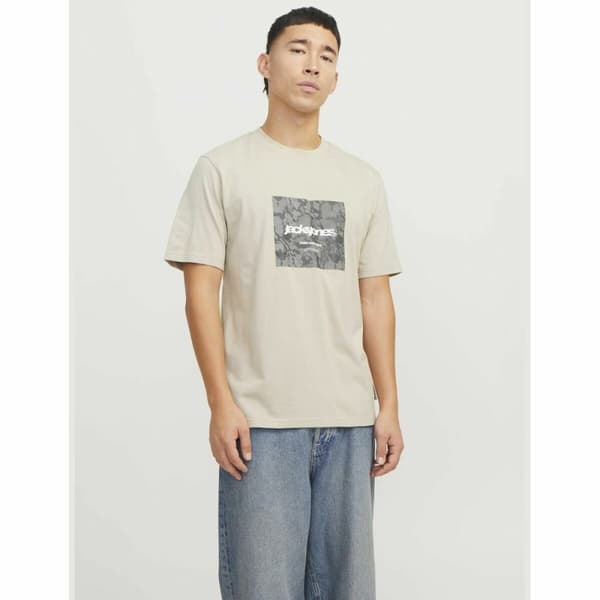Miesten T-paita Jack & Jones JCOTARMAC CAMO FRONT TEE Beige - S