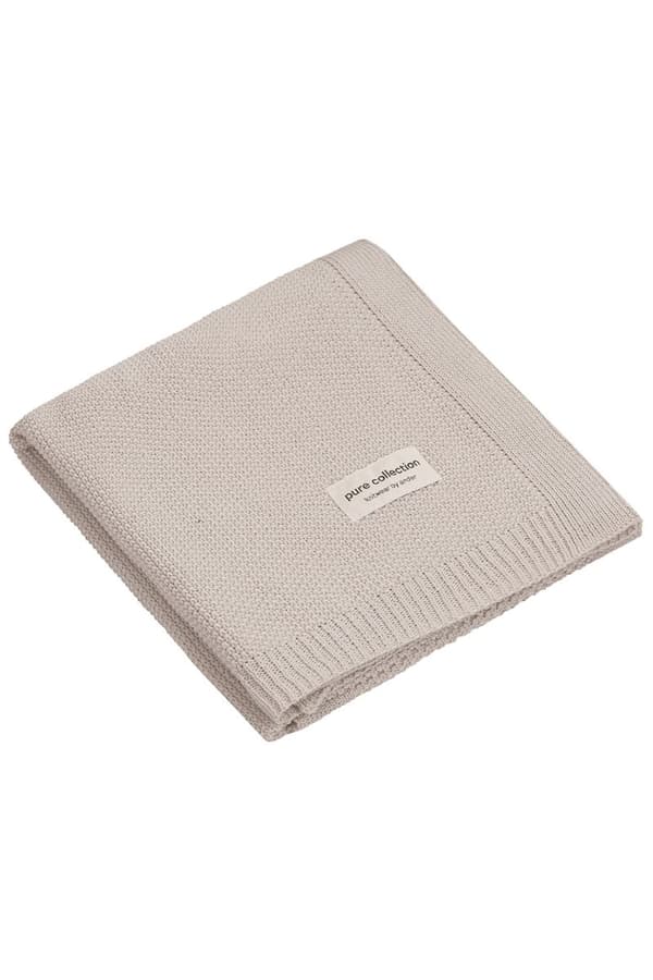 Stickad babyfilt - 100 % merinoull ABACO - MANDELfilt 75 x 100 cm