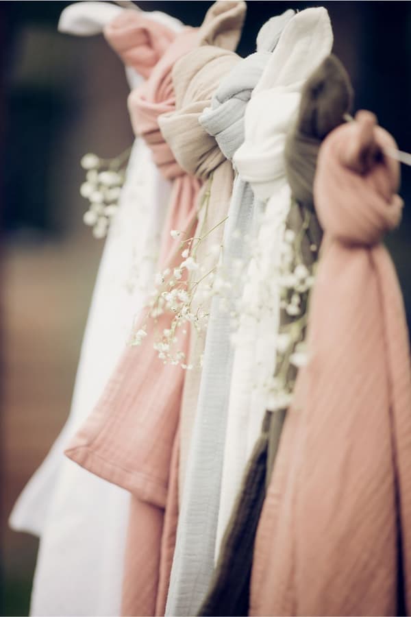Muslin dubbel bomullsomslag LUICA - DUSTY PINK