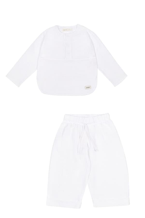 Pojkblus och shortsset DANTE WHITE