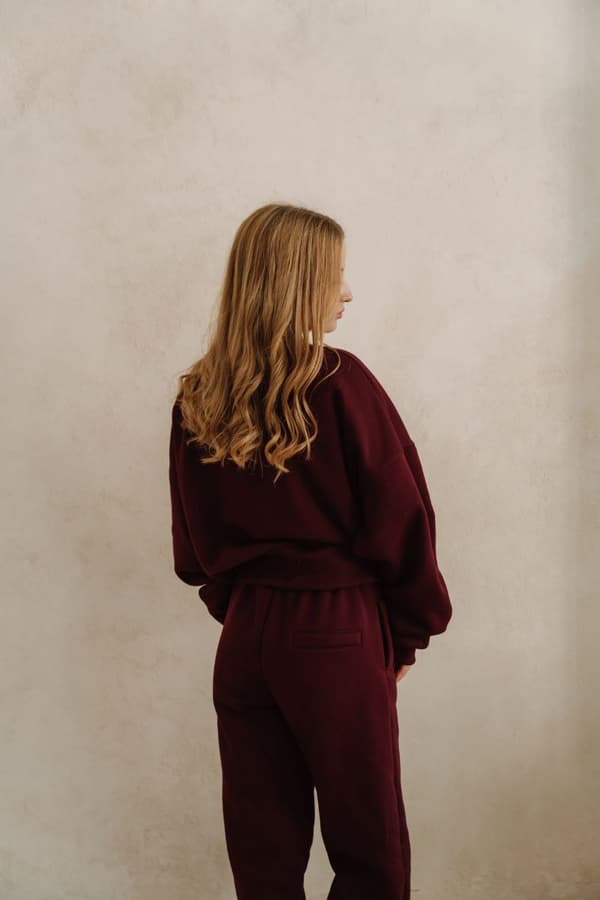 RUBI burgundilaiset collegehousut RUBI viininpunaiset lenkkihousut m