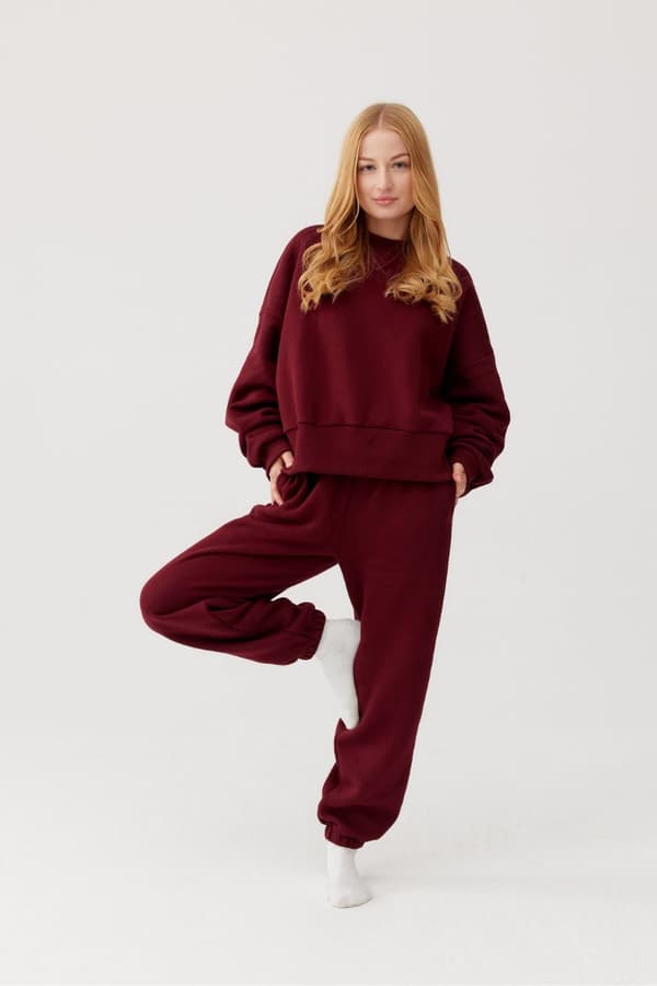 RUBI burgundilaiset collegehousut RUBI viininpunaiset lenkkihousut m