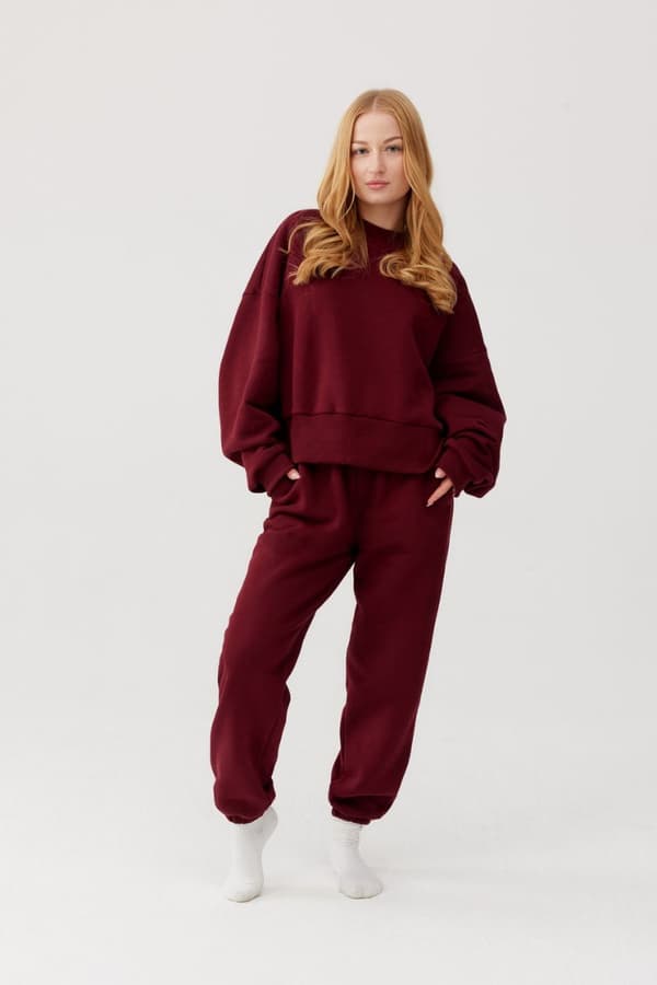 RUBI burgundilaiset collegehousut RUBI viininpunaiset lenkkihousut m