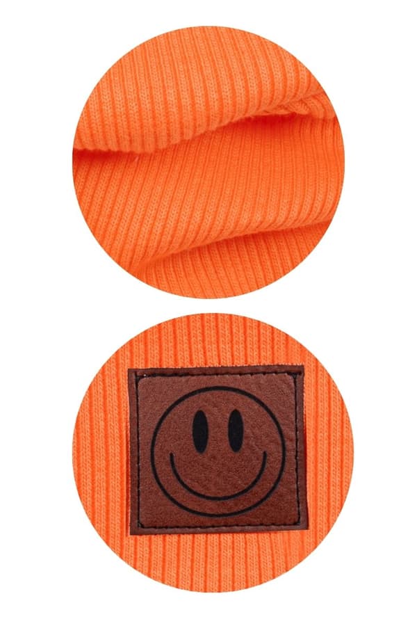 Fjedersæt hue og tørklæde SMILE - bomuld - PEACH 48-52