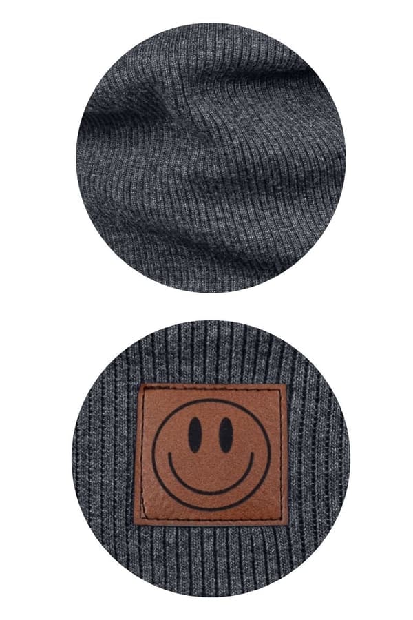 Forårssæt hue og tørklæde SMILE - bomuld - GRAFIT 48-52