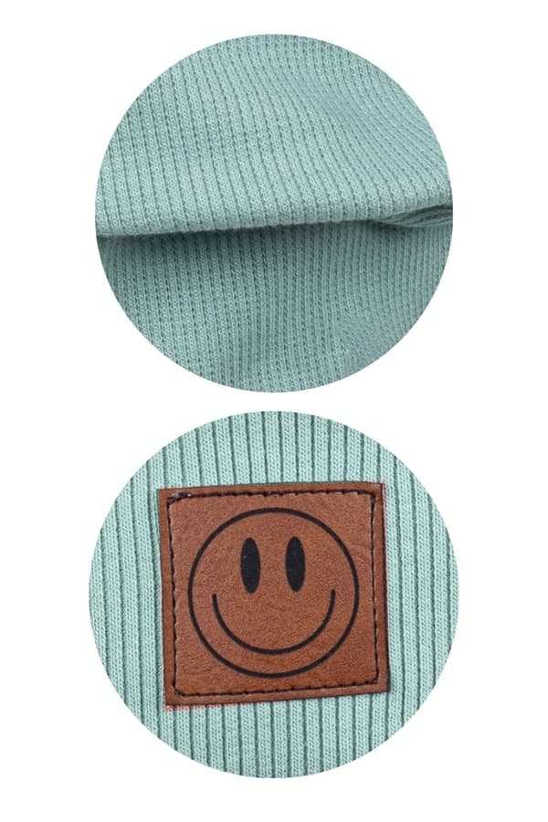 Vårset mössa och halsduk SMILE - bomull - SAGE 52 - 56
