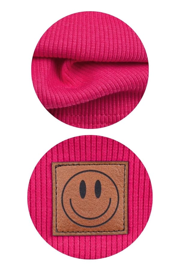 Kevätsetti hattu ja huivi SMILE - puuvilla - AMARANT 52 - 56