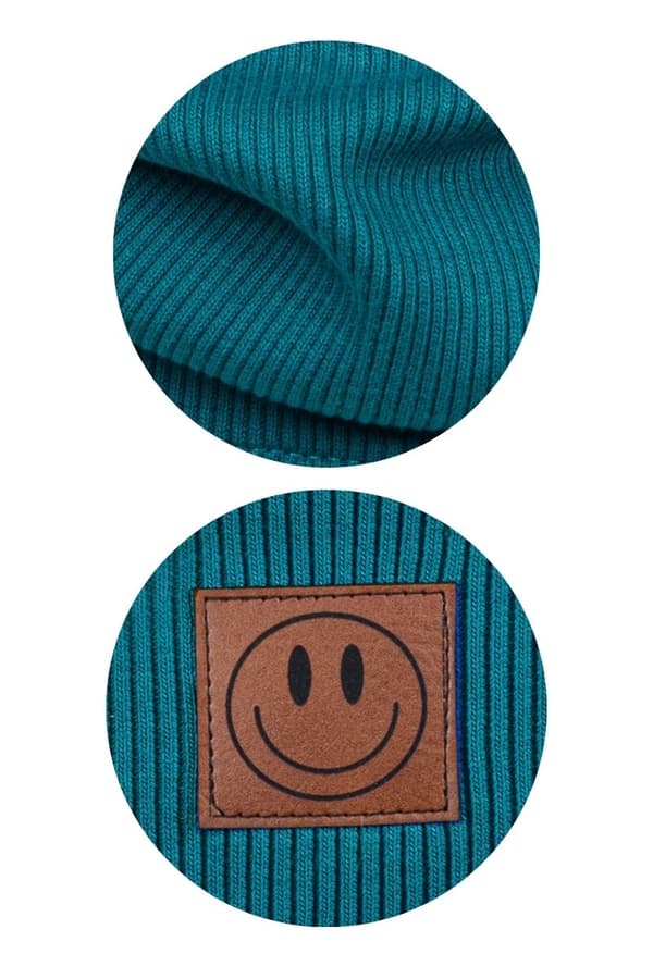 Vårset mössa och halsduk SMILE - bomull - SEA COLOR 40-46