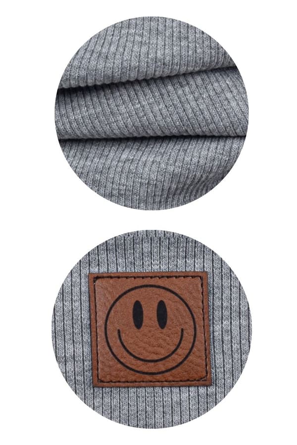 Kevätsetti hattu ja huivi SMILE - puuvilla - GREY 52 - 56