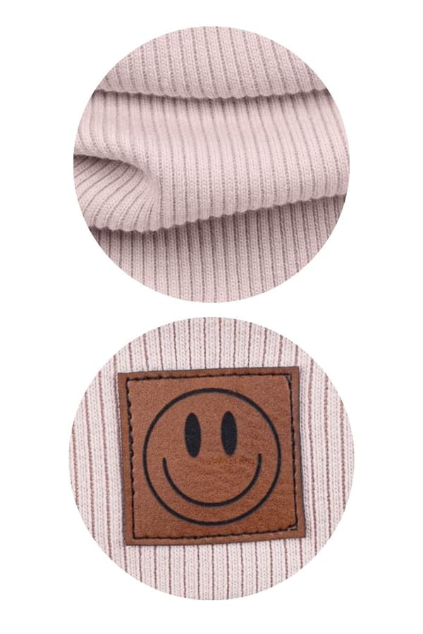 Forårssæt hue og tørklæde SMILE - bomuld - POWDER PINK 48-52