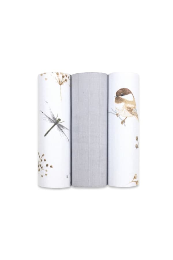 Muslin vaipat BIRDS 3 kpl.