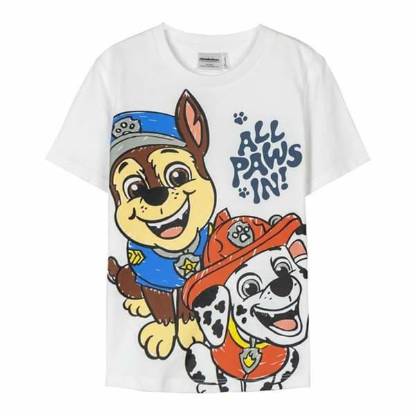 Barn T-shirt med kortärm The Paw Patrol Vit 2 år