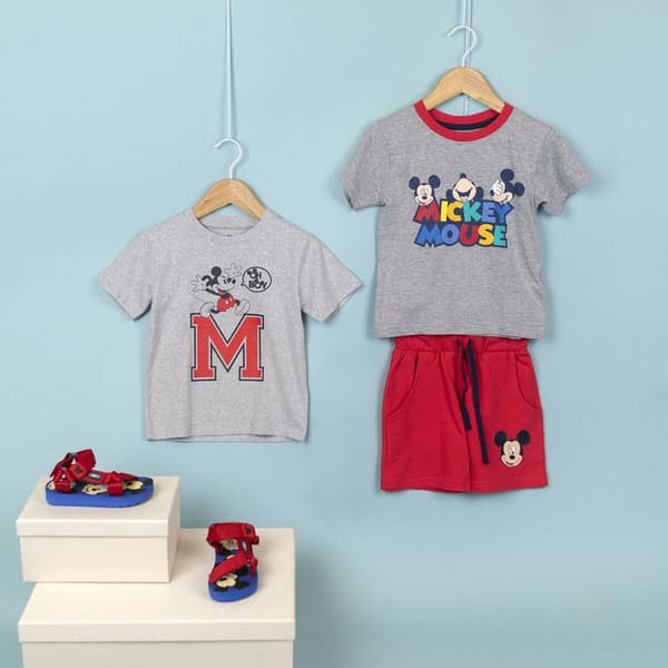Child's Short Sleeve T-Shirt Mickey Mouse Grey 4 Years