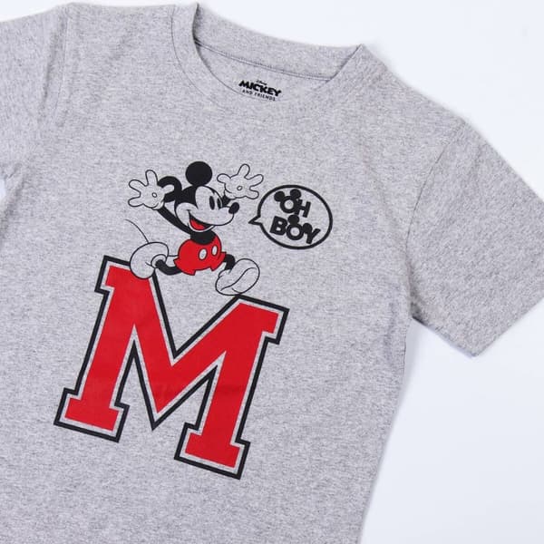 Child's Short Sleeve T-Shirt Mickey Mouse Grey 4 Years