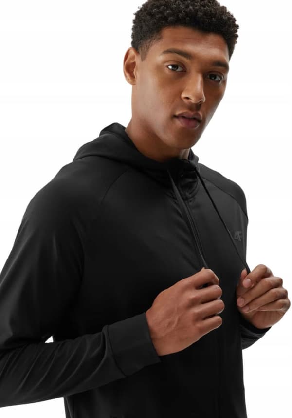 Herre 4F sportssweatshirt, lynlås, hurtigttørrende