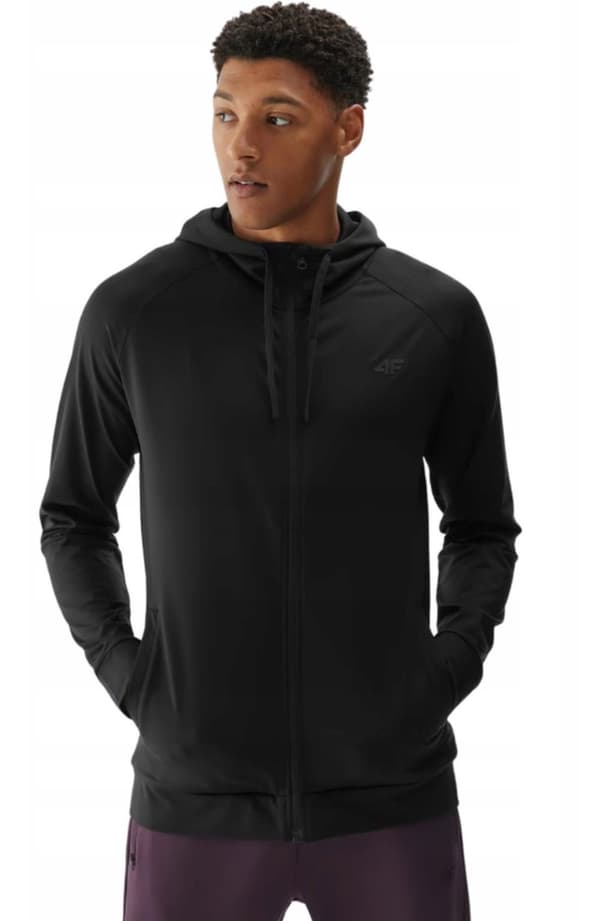 Herre 4F sportssweatshirt, lynlås, hurtigttørrende