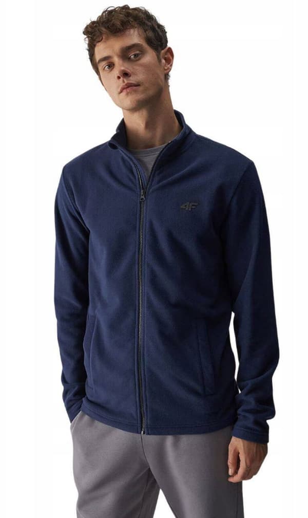 HERREFLEECE LYNLÅSSWEATSHIRT MED MANDARINKRAVE 4F M289 størrelse M