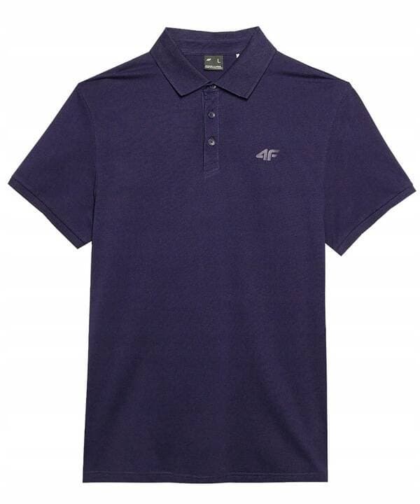 Herre 4F poloshirt marineblå bomuldspoloshirt størrelse M