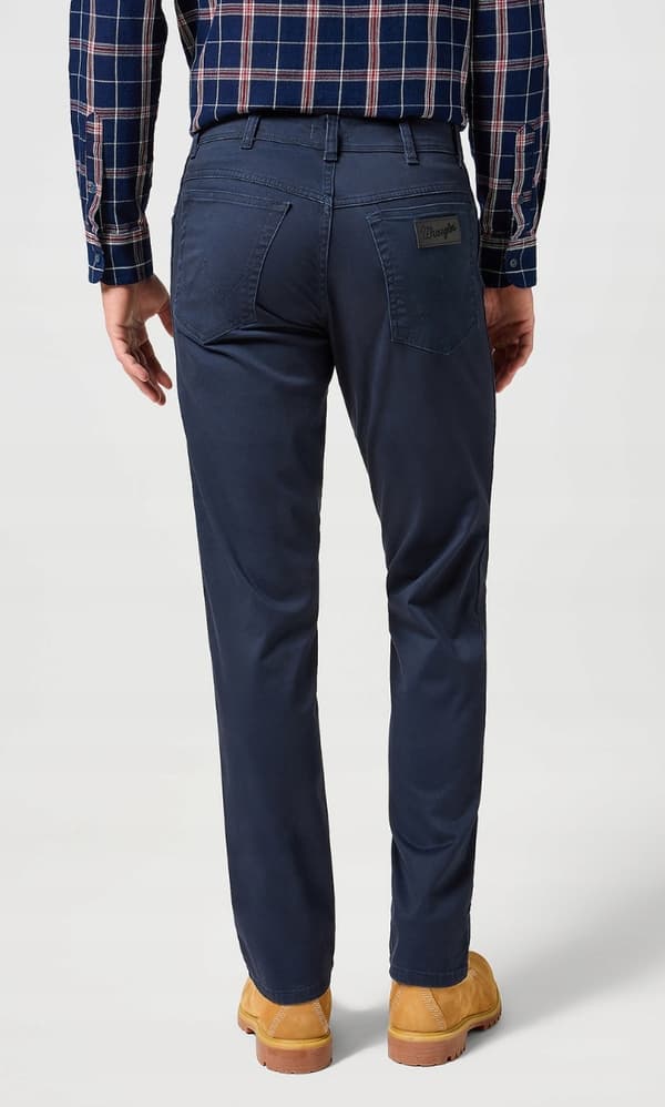 Wrangler TEXAS Mörkblå MARINBLÅ RAKA TYGBYXOR W36 L32