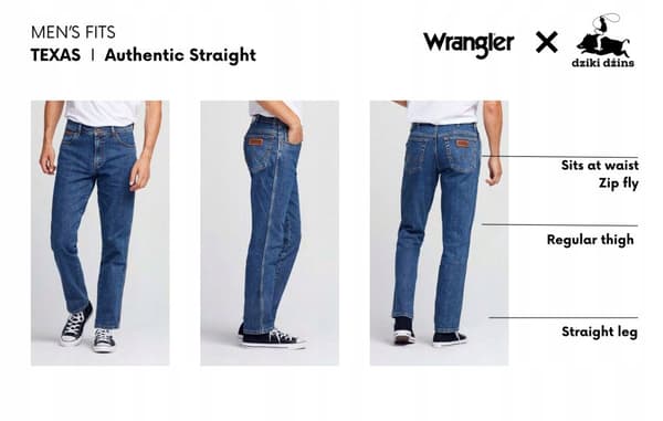 Wrangler TEXAS Mörkblå MARINBLÅ RAKA TYGBYXOR W36 L32