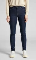Miniatyrbild 3 av 11: Lee Scarlett High Marinblå Dam High Slim Jeans W31 L31