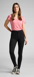 Pikkukuva 5 / 8: Lee SCARLETT HIGH BLACK NAISTEN KORKEAT SLIM -FARKUT W31 L29