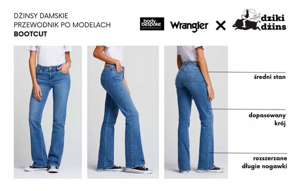 Wrangler BOOTCUT Lucy FARKUT NAISTEN LEVEÄSTI LEVEÄT FARKUT W32 L32