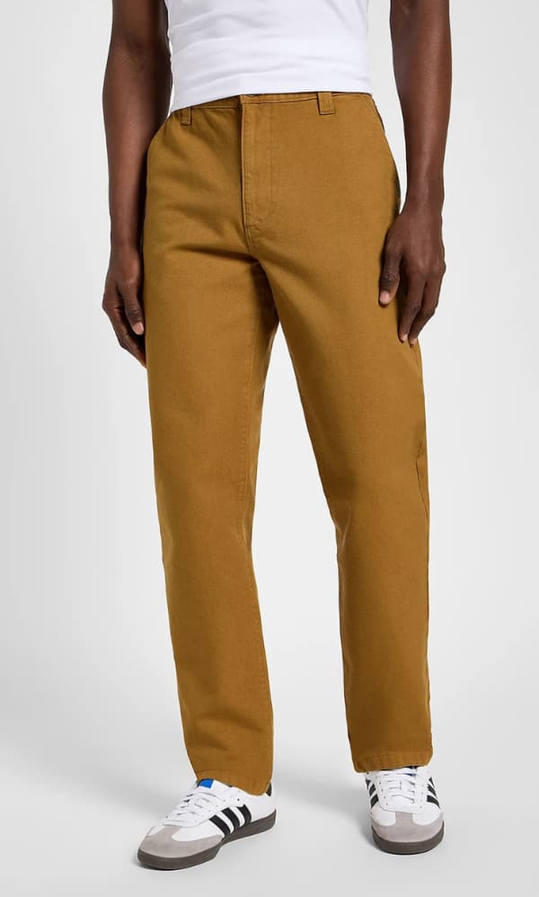 Lee RELAXED WORKWEAR CHINO LØSE BRUNE STOFBUKSER CHINO W34 L32